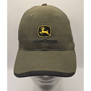 John Deere Baseball Cap Olive Green Sigma Strapback Hat Farm Tractor